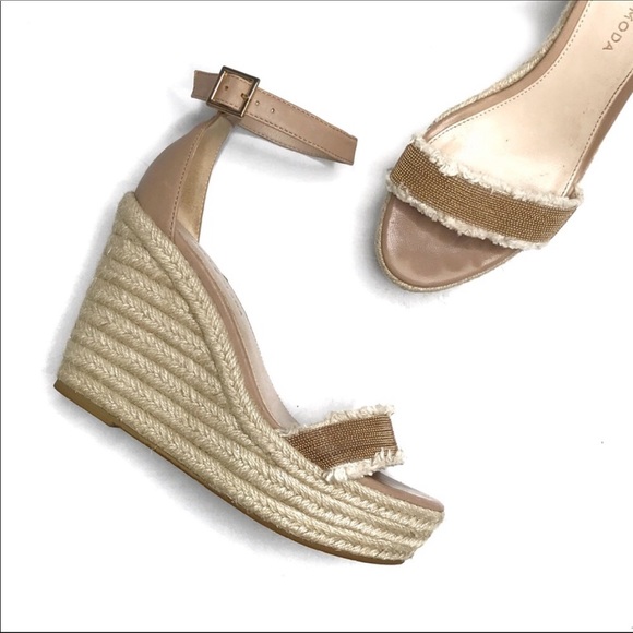 Pelle Moda Shoes - Pelle Moda Radley Espadrille Wedge Sandals in Sand